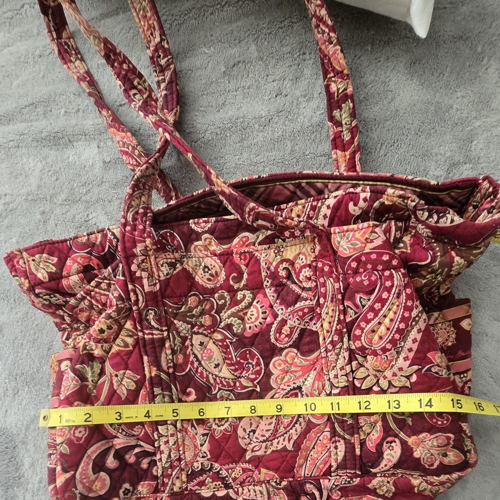 Vera Bradley Paisley Tote in Burgundy and Cream - Picture 3 of 4